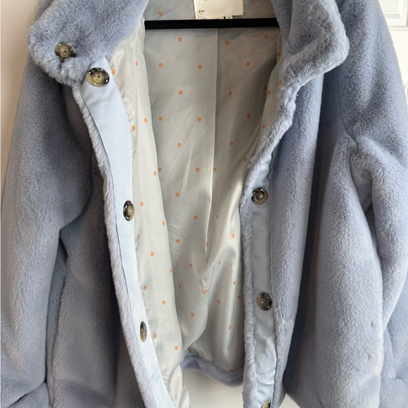 Anthropologie Soft Blue Fur Jacket - Picture 3 of 6